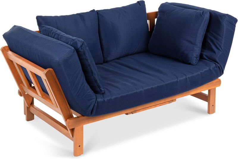 Acacia Wood Convertible Futon Patio Sofa