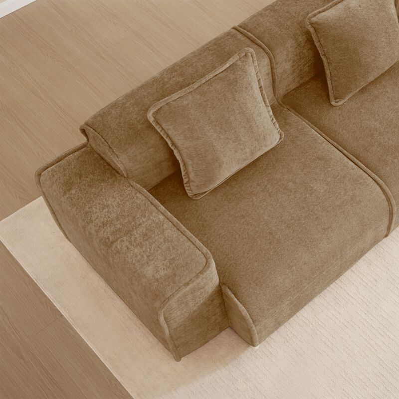 Glaquu Velvet Loveseat image number 4