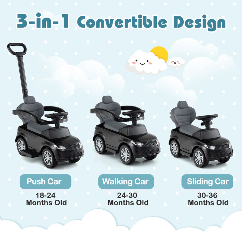 3 in 1 Baby Push Car with Safety Guardrail and Handle for Toddler Indoor Play image number 5