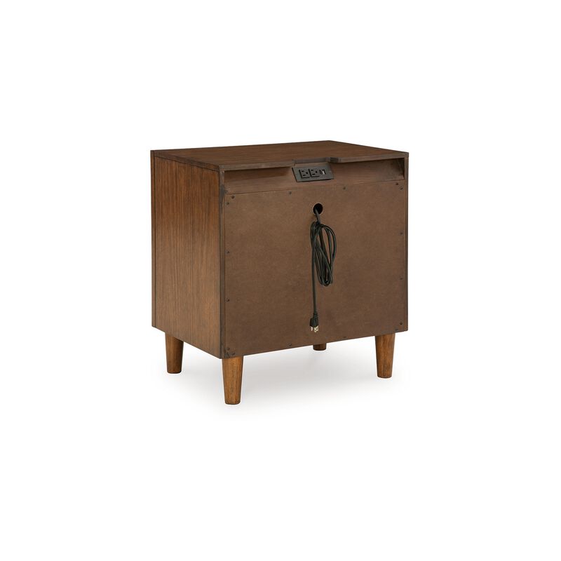 Jeyn Nightstand, 2 Drawers, Traditional Dark Brown Solid Hardwood - Benzara