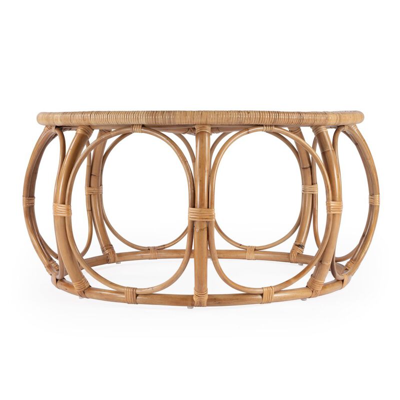Butler Specialty Savannah Woven Rattan Round Coffee Table, Natural