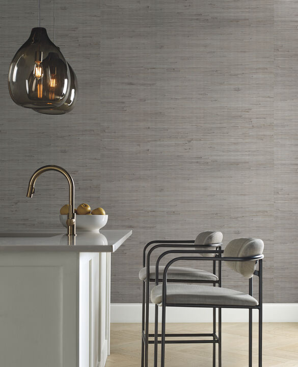 Jute Silver & Blue Metallic Wallpaper