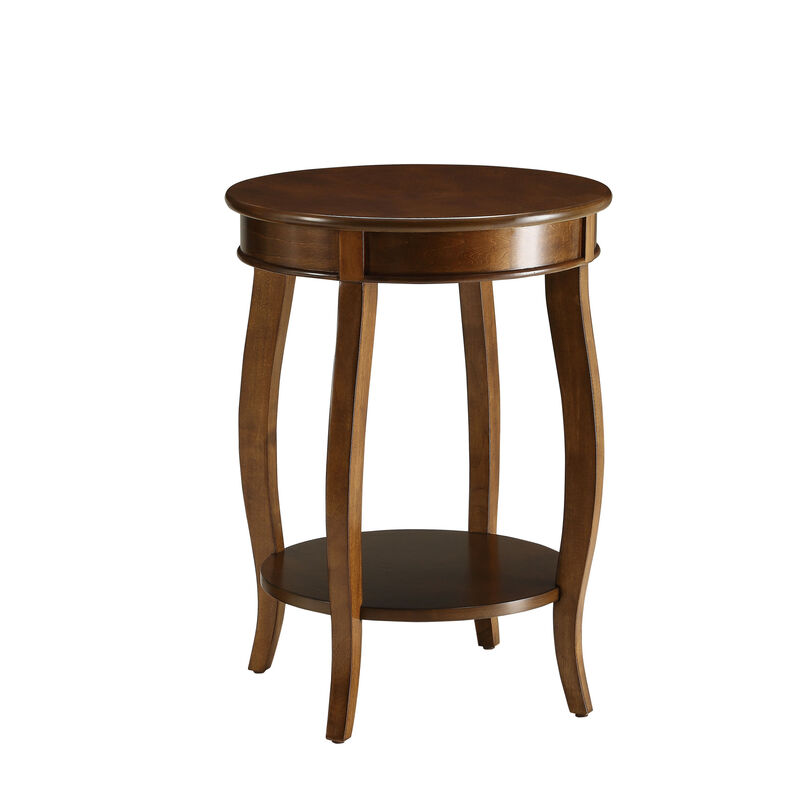 GOODSILO Elegant Round Leg Accent Table with Open Storage Shelf and Wooden Cabriole Leg Design image number 0