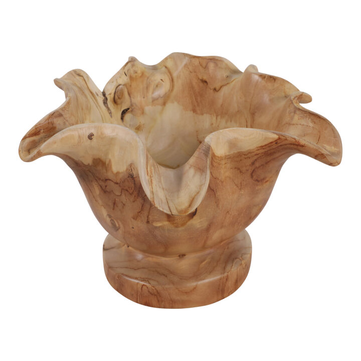 Mungur Wood Bowl On Pedestal