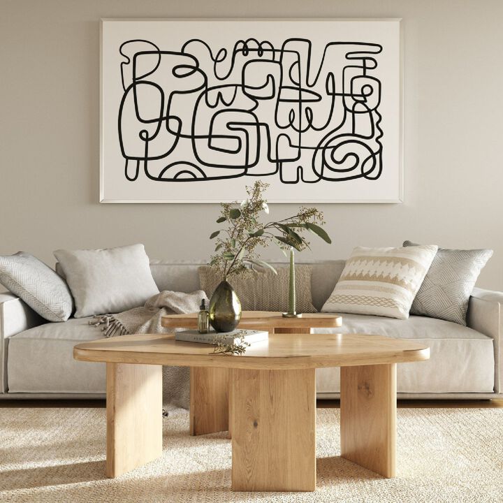 Natural Wood Coffee Table Set (2) | OROA Modern Jack
