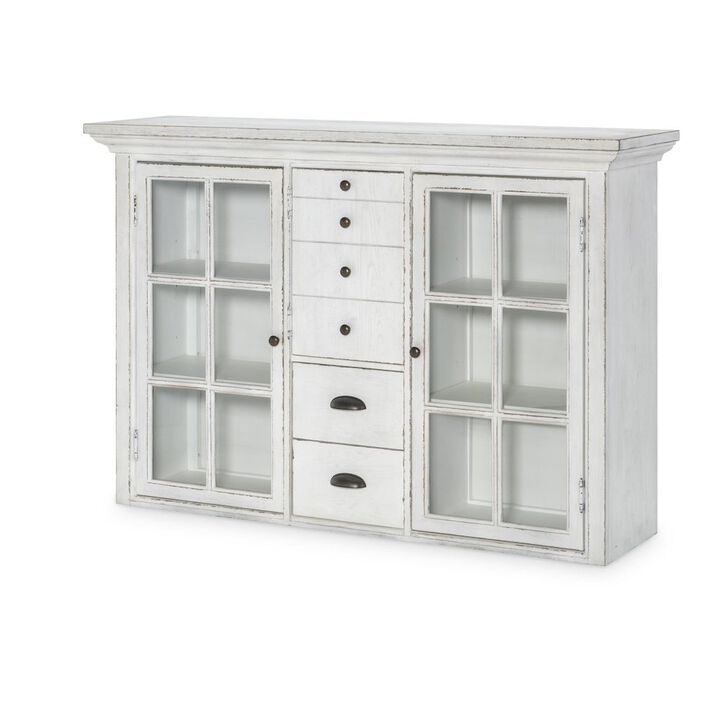 Legacy Classic Cottage Park Credenza Hutch (2 Framed Glass Doors, 2 Adj. Shelves Each)