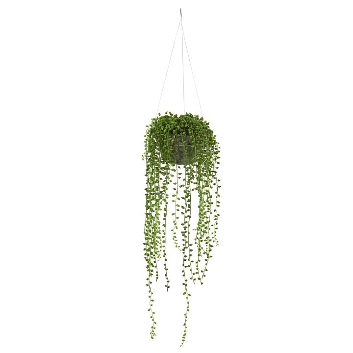 Hivvago String of Pearl Artificial Plant Hanging Basket
