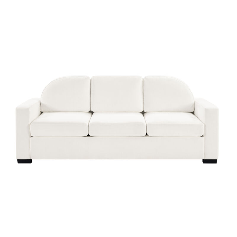 Merax Modern Curved Back Chenille 3-Seater Sofa with Pocket Spring Cushions image number 0