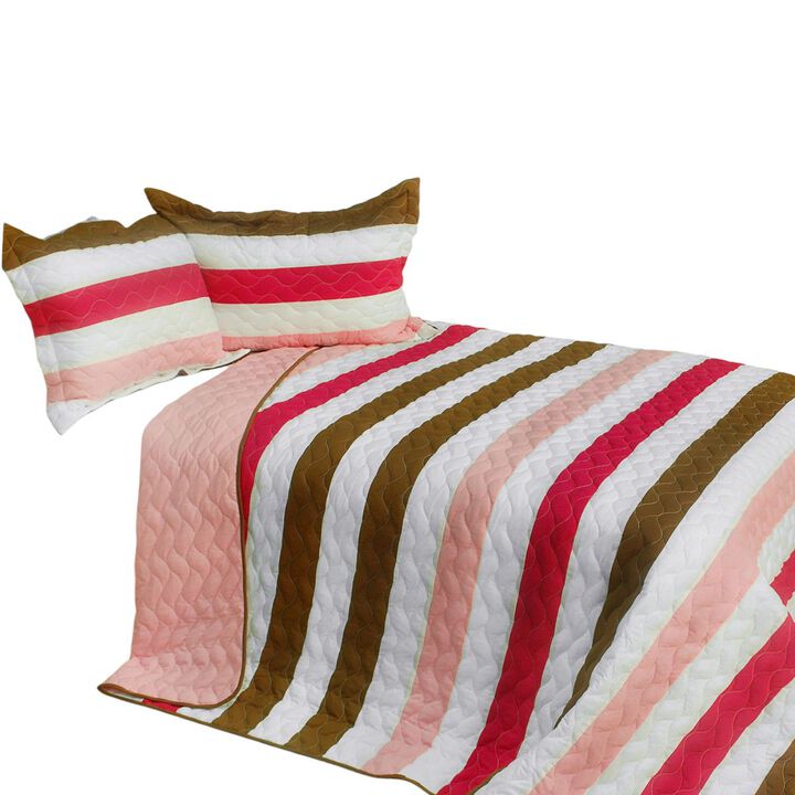 3-Piece Vermicelli Quilted Patchwork Quilt Set Soft Bedding