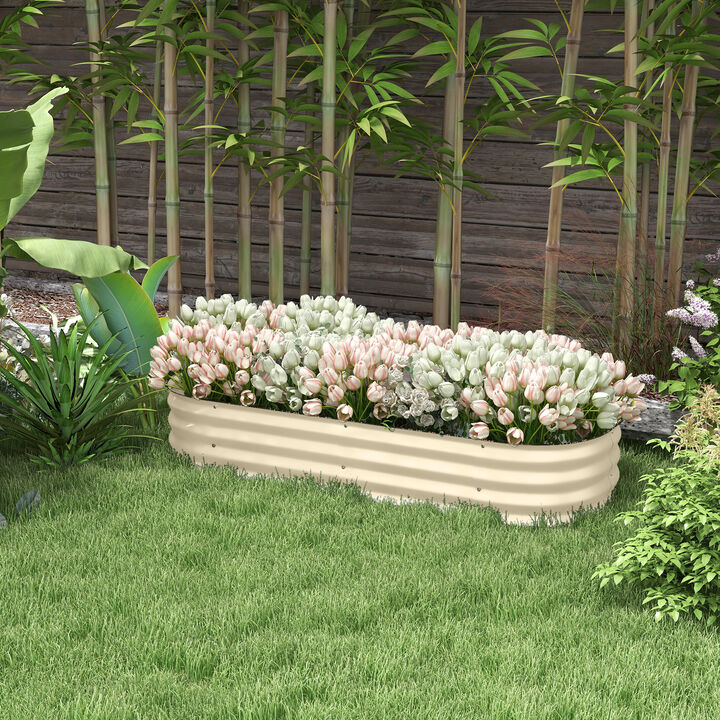 Hivvago Outdoor Raised Metal Planter 4.9'x2'x1' for Easy Gardening