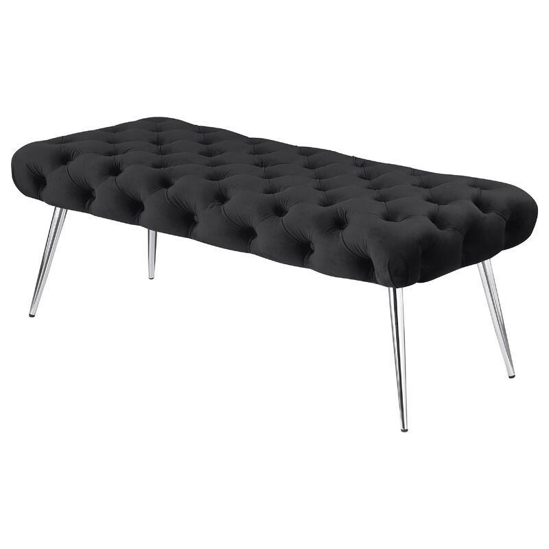 Lila Bench, Foam Seat, Button Tufted, Chrome Legs image number 4