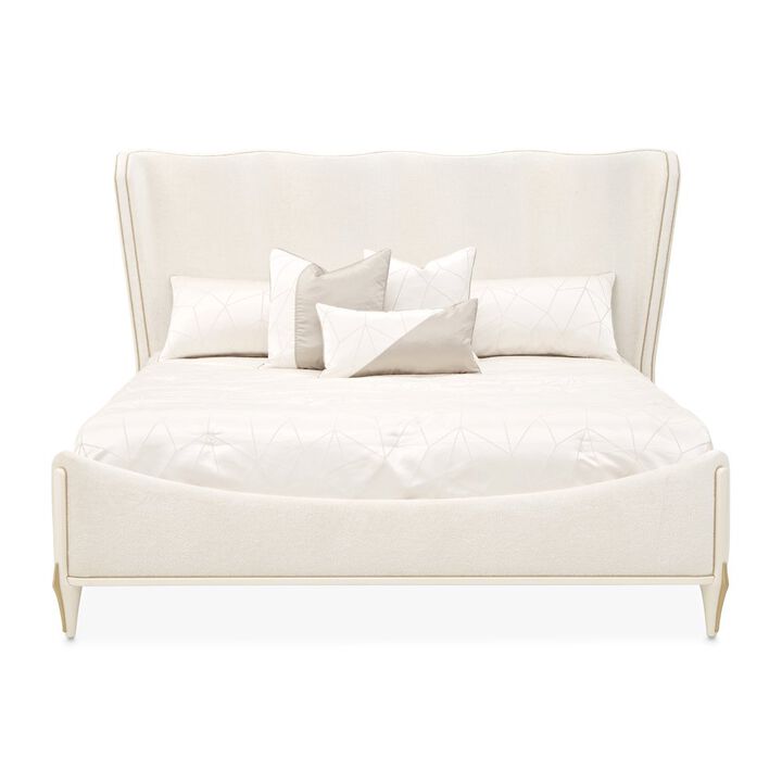Michael Amini La Terrazza King Panel Bed - Creamy Pearl