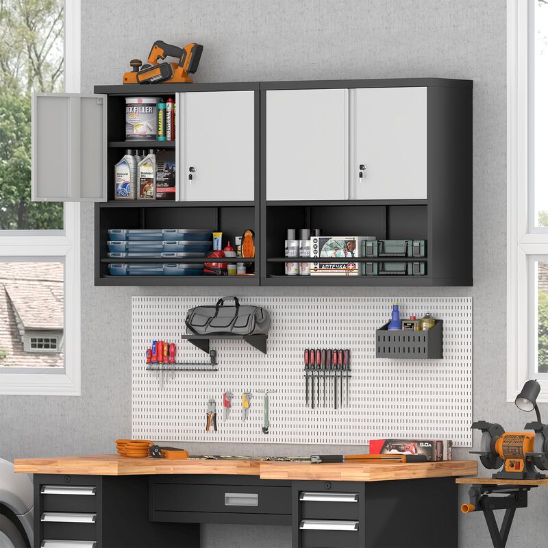 Metal Adjustable 2 Doors Metal Kitchen Pantry Cabinet With Adjustable Shelves image number 2