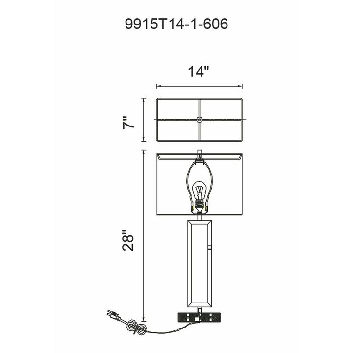 CWI Lighting Torren 1 Light Table Lamp With Satin Nickel Finish