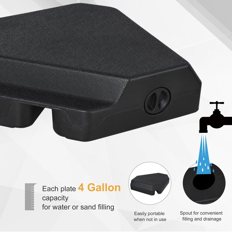 Umbrella Stabilizer: Steel Base with 4 Fillable Weights