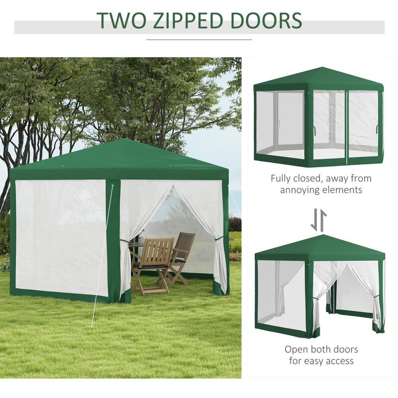 Hivvago 13' x 11' Hexagon Party Tent Canopy with Protective Mesh Walls image number 4