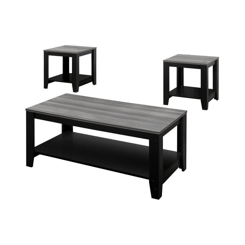 Set of Three Coffee Tables with Storage Shelf for Living Room and Lounge Spaces