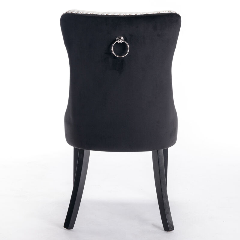Streamdale Contemporary PU & Velvet Dining Chair Set image number 5