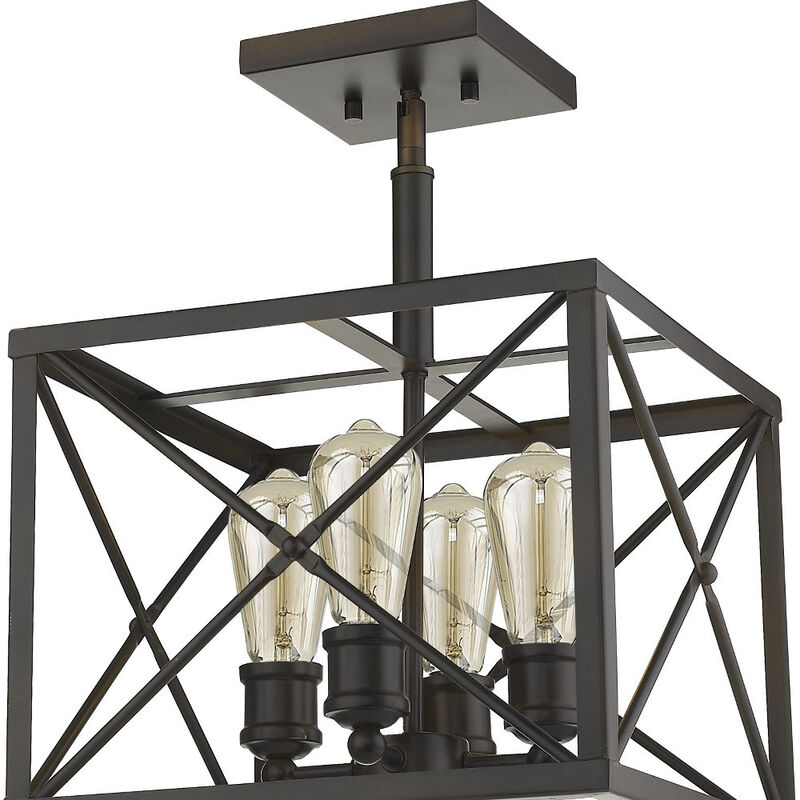 Hivvago Brooklyn 4-Light Oil-Rubbed Bronze Convertible Pendant