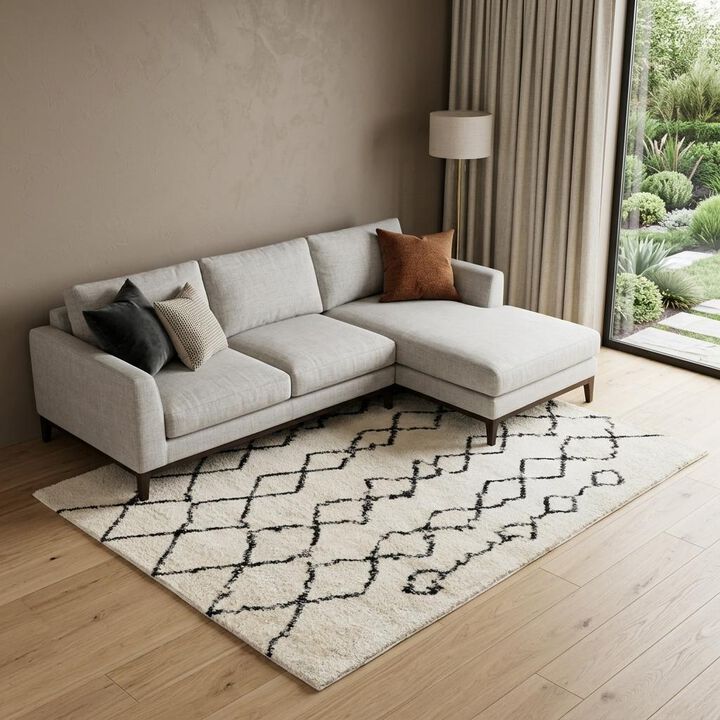 HomeRoots Geometric Shag Area Rug