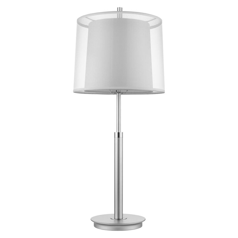 HomeRoots 31" Silver Metal Table Lamp With White Empire Shade image number 0