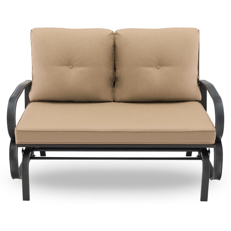 Patio 2-Person Glider Bench Rocking Loveseat with Cushioned Armrest image number 0