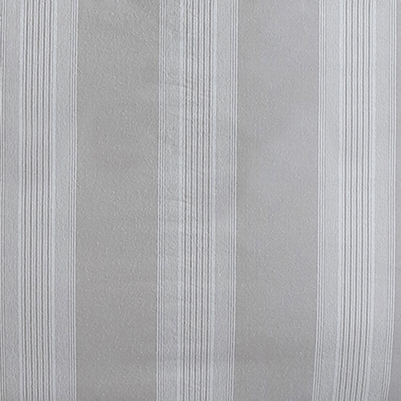 3 Piece King Comforter Set with Vertical Stripes Pattern, White and Brown - Benzara