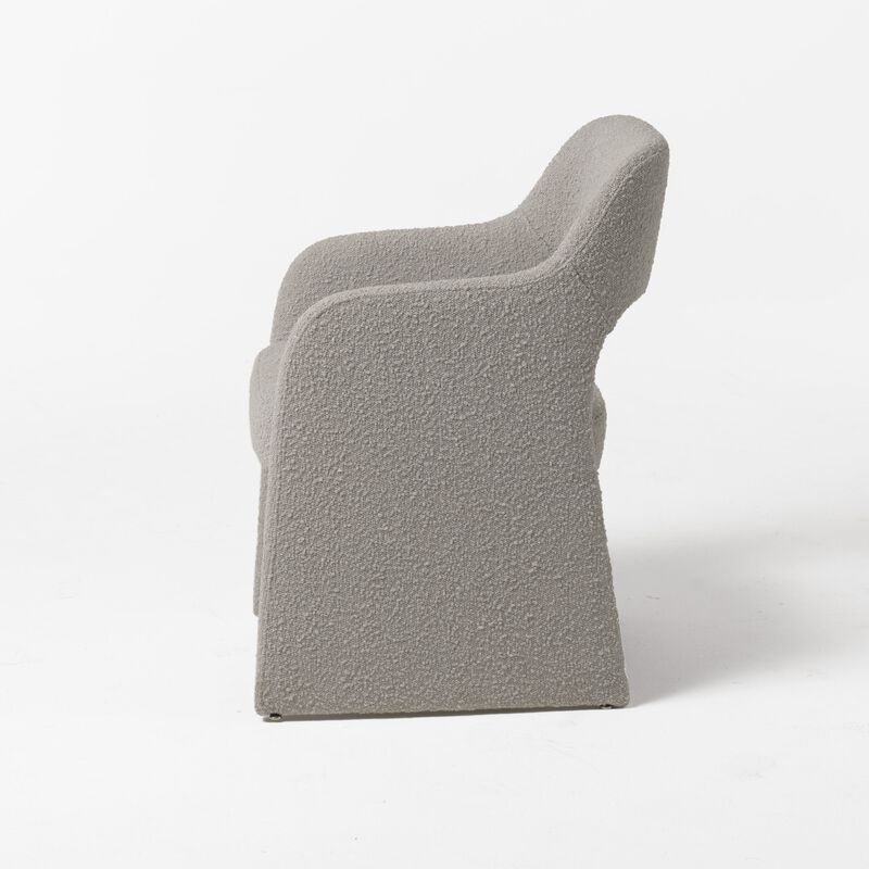 Cid Bistro 24 Inch Dining Chair, Light Gray Polyester, Cushions, Solid Wood - Benzara image number 4