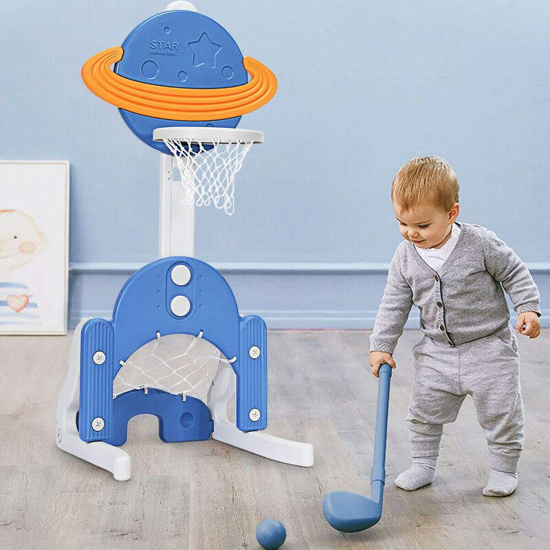 3-in-1 Basketball Hoop Set for Kids, Includes Balls for Active Play