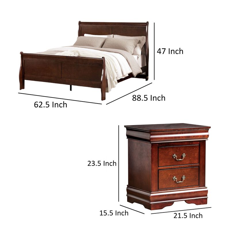 Bedroom Set, Wood, 3 Piece Set with 2 Nightstands image number 7