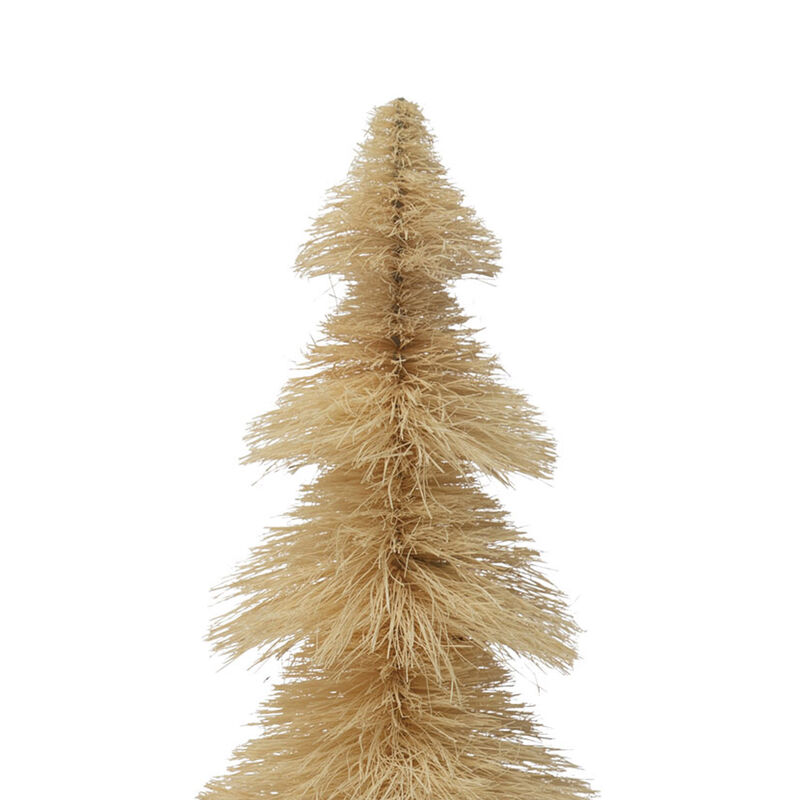 Sisal Bottle Brush Tree with Wood Base, Cream image number 1