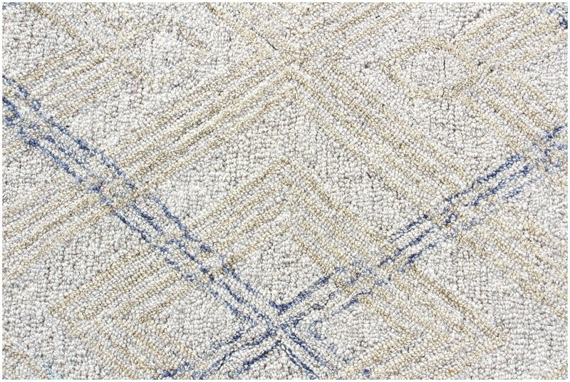 HomeRoots Wool Abstract Geometric Hand Tufted Non Skid Area Rug image number 2