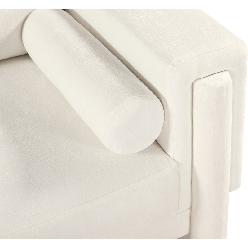 Meridian Furniture Madeline Cream Chenille Fabric Loveseat