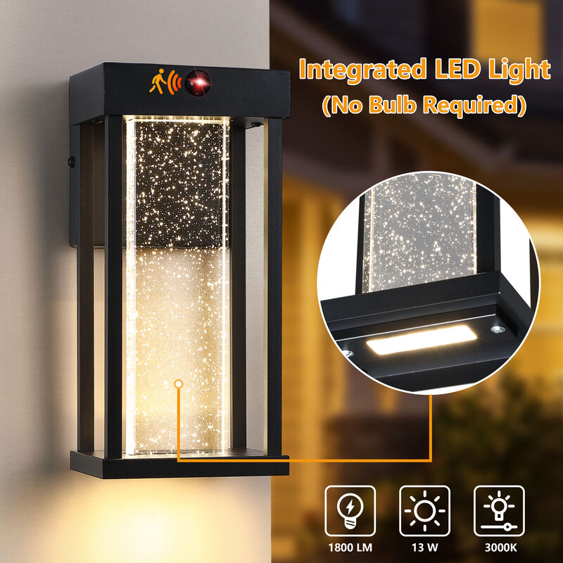 2-Pack 10.94" Modern LED Motion Sensor Outdoor Wall Lights image number 5