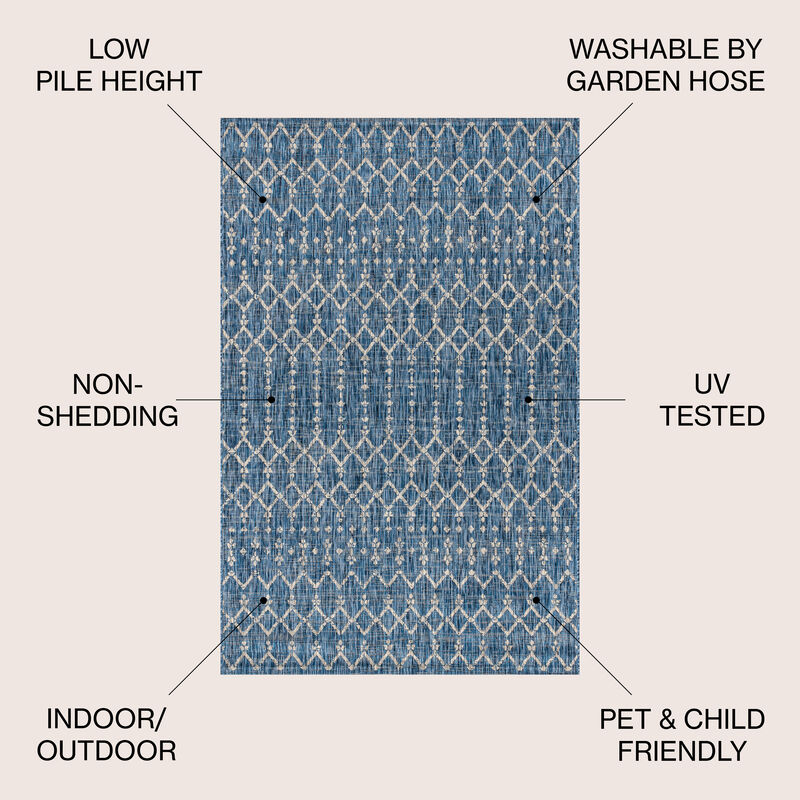 Ourika Moroccan Geometric Textured Weave Area Rug