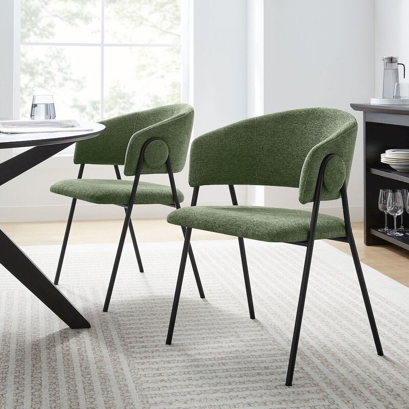 Nella Upholstered Heathered Chenille Dining Chairs Set of 2 image number 8