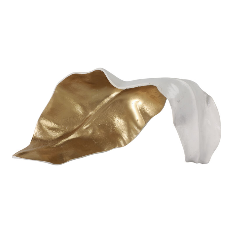 Metal 18" Curled Leaf, Ivory/gold image number 5