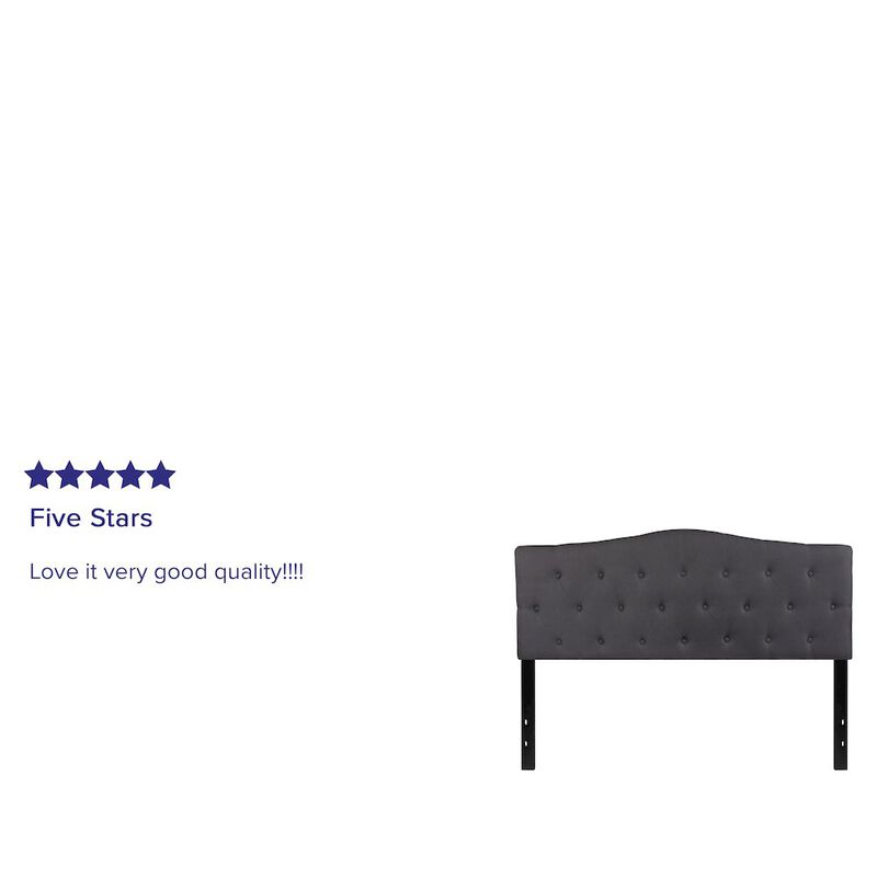 Flash Furniture Tufted Upholstered Queen Size Headboard in Dark Gray Fabric image number 1