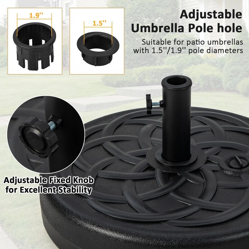 Mondawe 22 Inch Fillable Heavy-Duty Round Patio Umbrella Base Stand