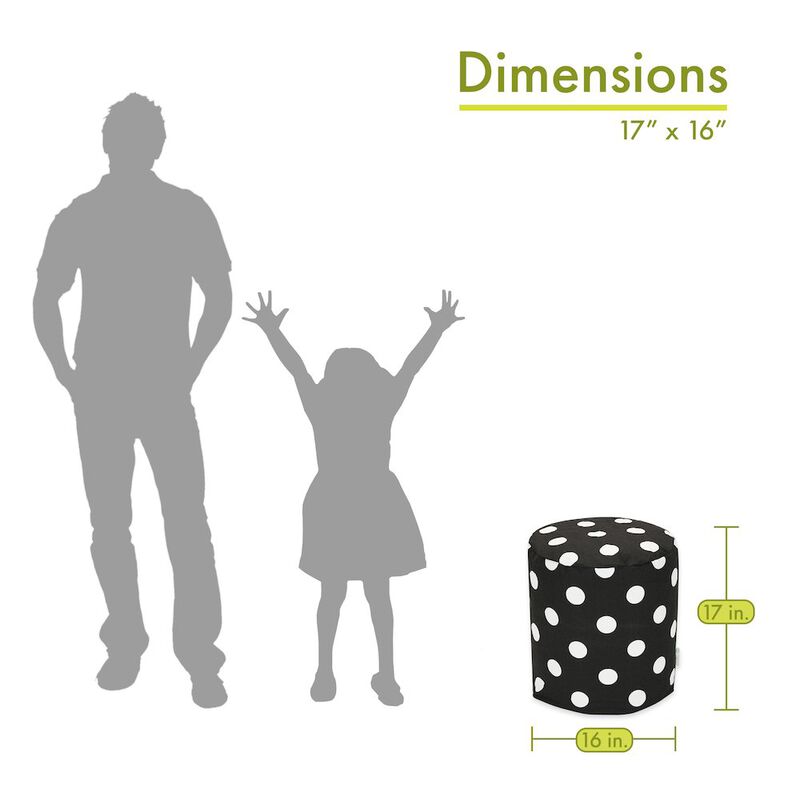 Majestic Home Goods Pouf Polka Dot (Large) Black