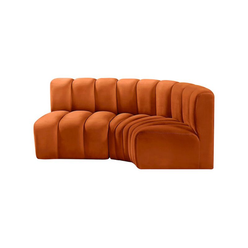 Meridian Furniture Arc Cognac Velvet Modular Sofa
