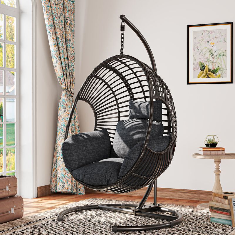 Hivvago 42 Inch Lounge Swing Chair with Protective Cover image number 3