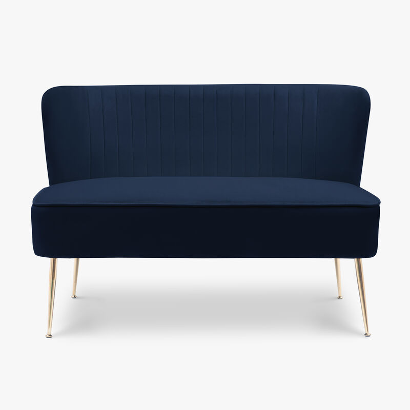 WestinTrends Mid Century Modern Tufted Velvet Loveseat Sofa and Chair Set