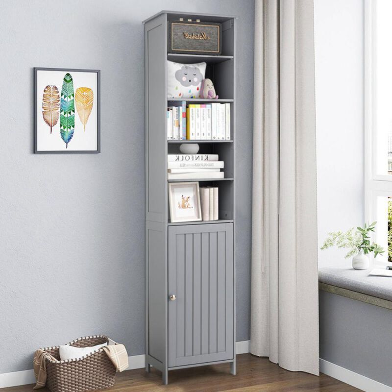 Hivvago 72 Inches Free Standing Tall Floor Bathroom Storage Cabinet