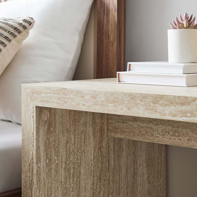 Mirella Faux Travertine Side Table image number 8