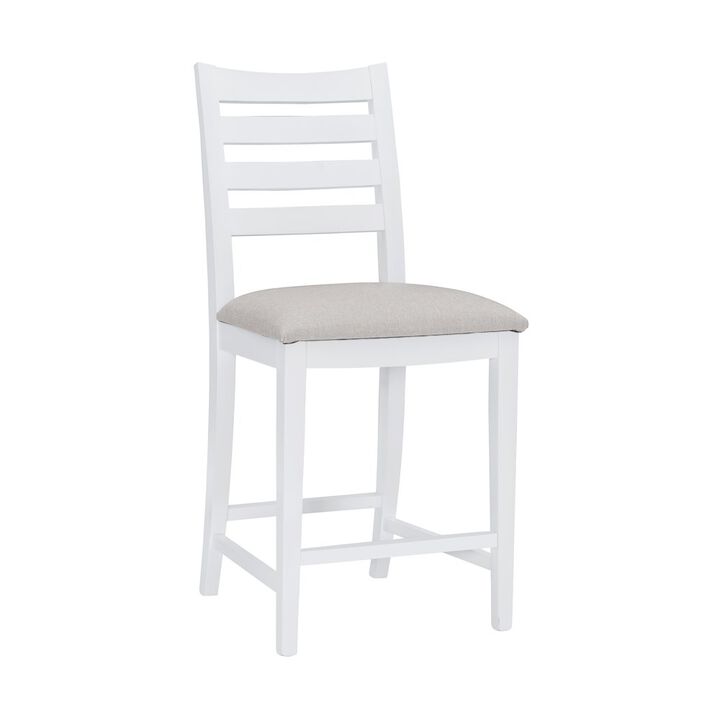 Linon Flynn Counter Stool White Upholstered Set Of 2