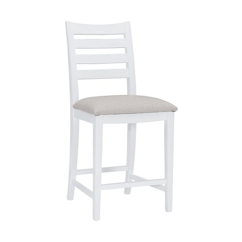 Linon Flynn Counter Stool White Upholstered Set Of 2 image number 0