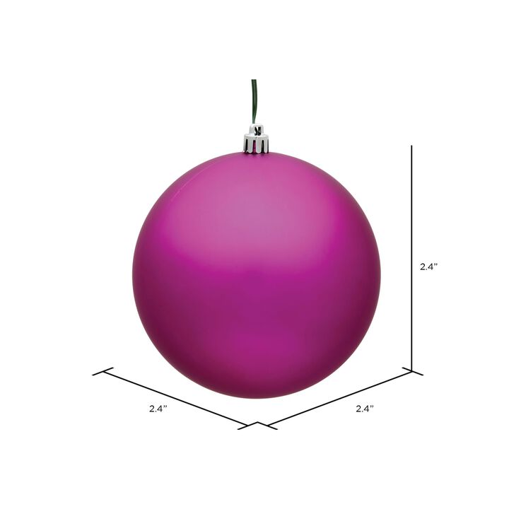 Vickerman 2.4" Fuchsia Matte Ball Ornament. Includes 24 Ornaments per Pack.