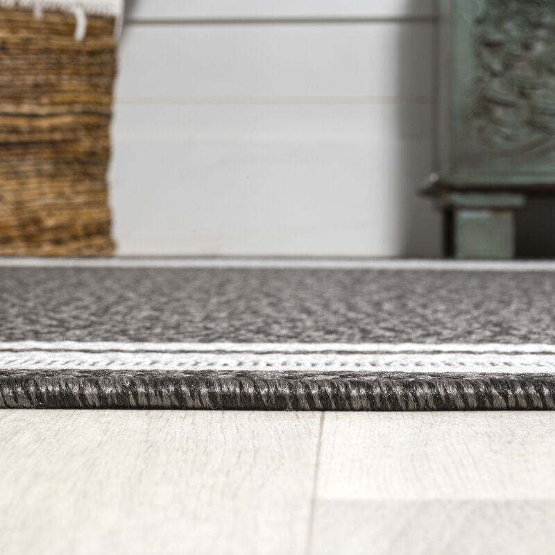 James Modern Border Stripe Indoor/Outdoor Area Rug