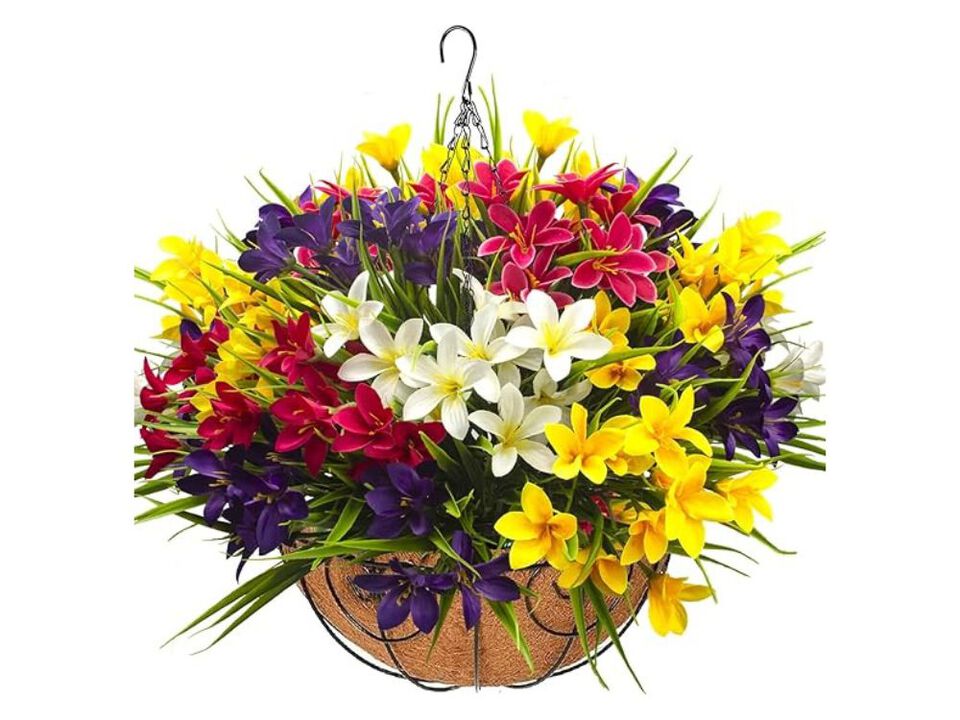 12 Bundle Artificial Hanging Flowers UV Resistant Outdoor Garden Porch Decor